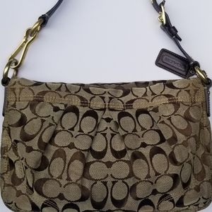 Coach brown tan logo patterned